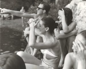 Fonteyn and members of The Royal Ballet out swimming, circa 1957