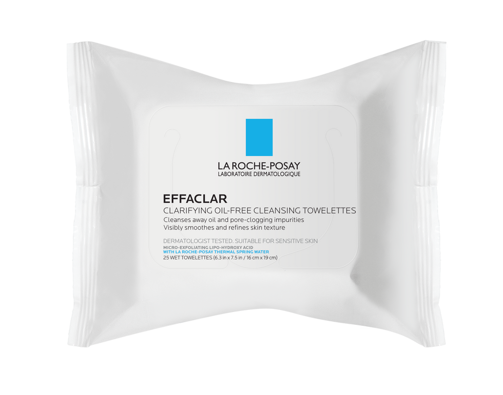 A white package of La Roche-Posey cleansing towelettes
