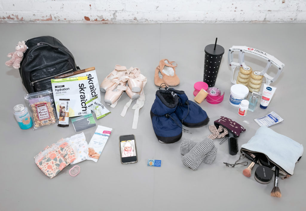 Dance bag and its contents (described in the story).