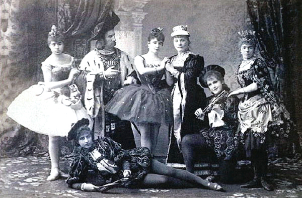 A black and white photograph of the cast of "The Sleeping Beauty" Act I.  