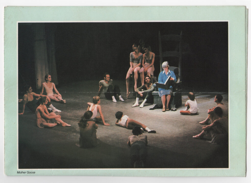 Boal (seated on floor in center) in a performance of Jerome Robbins’ Mother Goose.