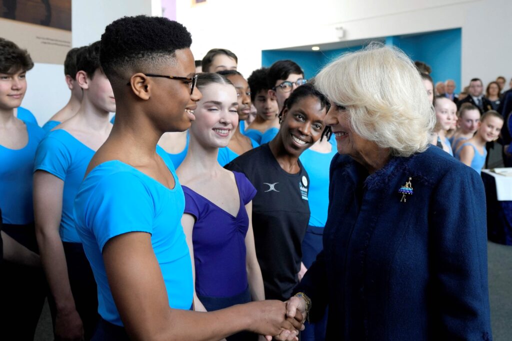 Anthony Madu meets Queen Camilla in March 2023. 